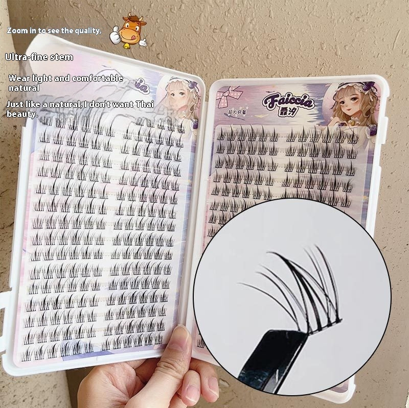 SUNFLOWER Eyelash Book Single Cluster Natural Fine Stem False Eyelashes