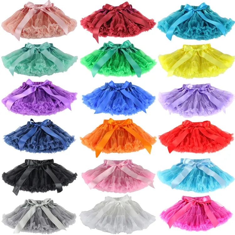 Baby Girls Chiffon Fluffy Pettiskirts Tutu Princess Party Skirts Ballet Dance Wear 12m-10t 30 Colors meisjes rok