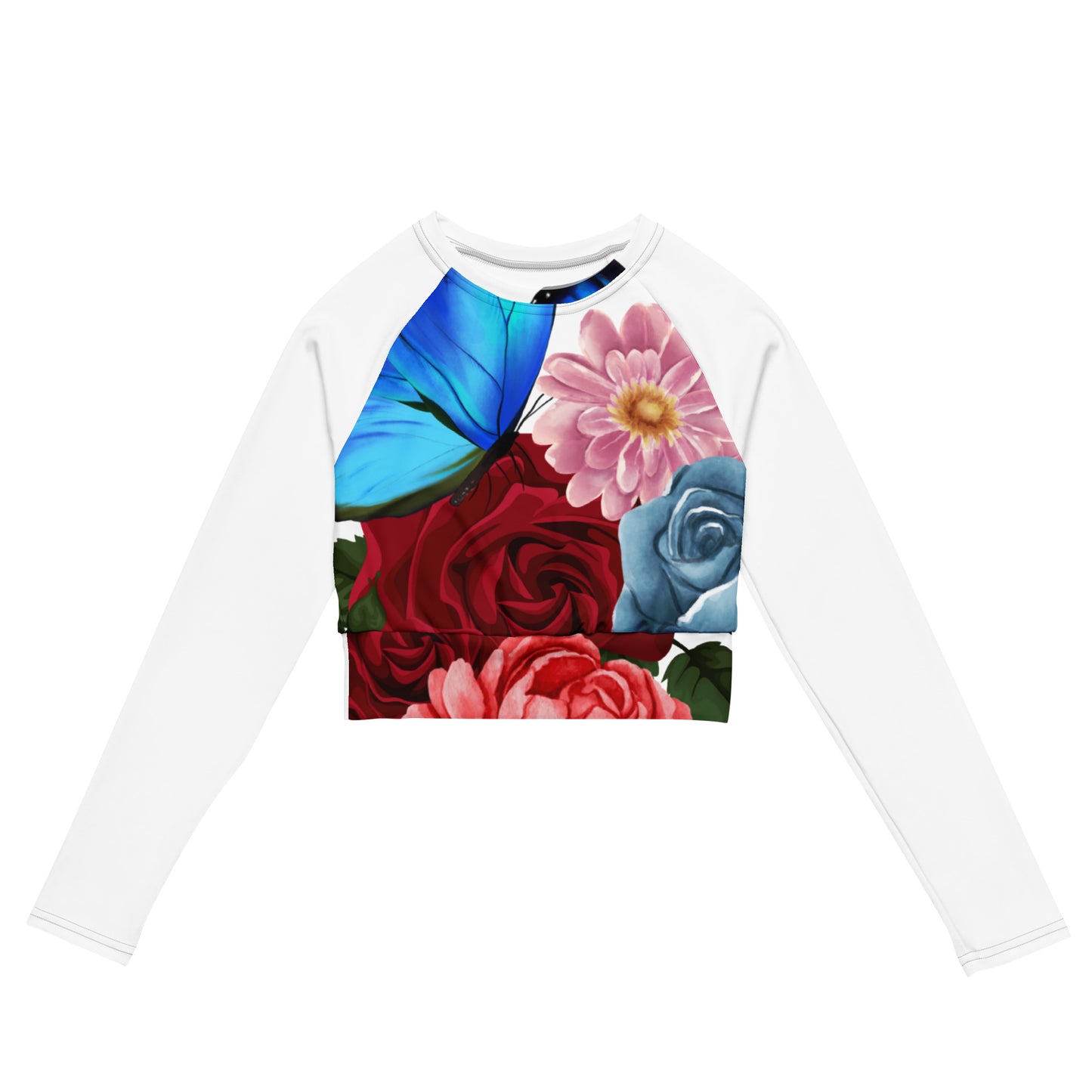 Recycled long-sleeve crop top