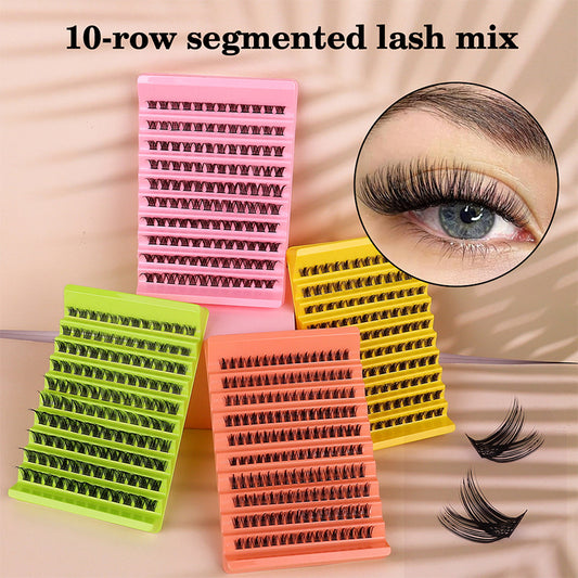 Segmented False Eyelashes 10 Rows Large Capacity Thick Eyelash